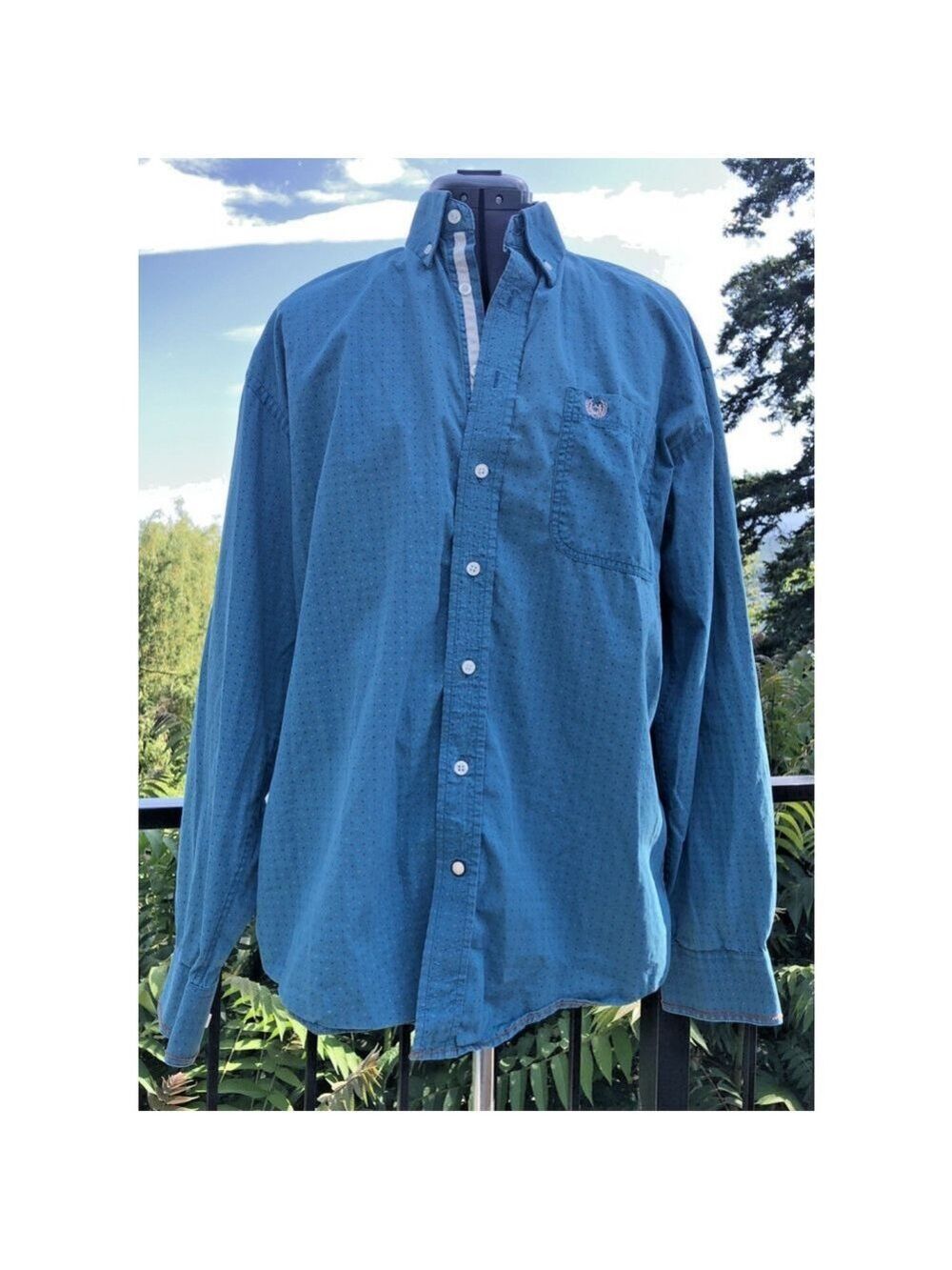 Size M Panhandle Rough Stock Mens Full Button Long Sleeve Shirt 100% Cotton CN